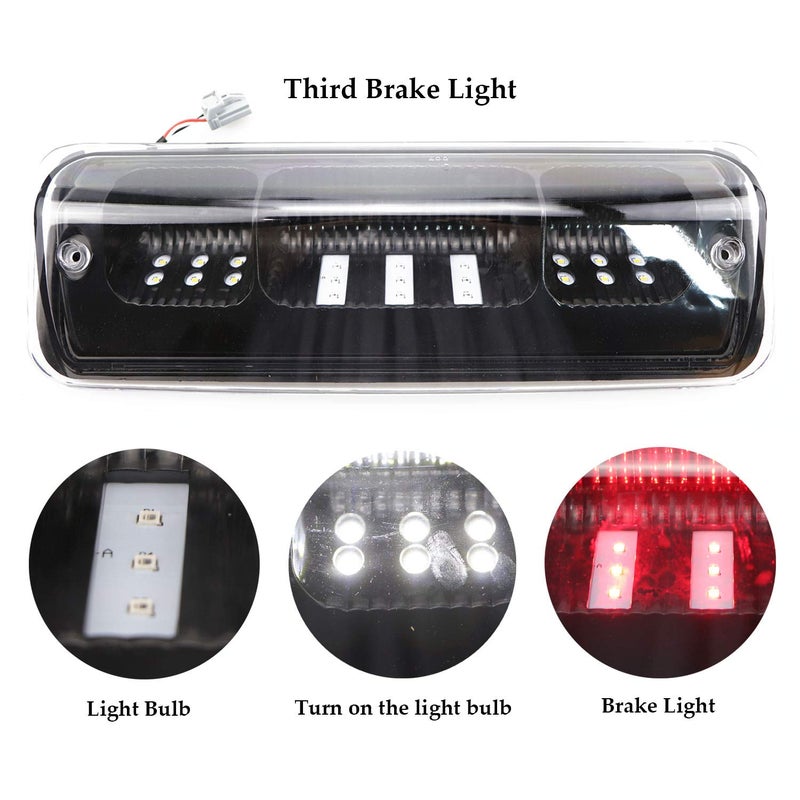 Bomusou Fit for 2004-2008 Ford F150 3rd Brake Light, for 2007-2010 Ford Explorer Sport Trac High Mount Brake Light Cargo Light for 7L3Z-13A613-B (Black Housing Clear Lens) - Image 5